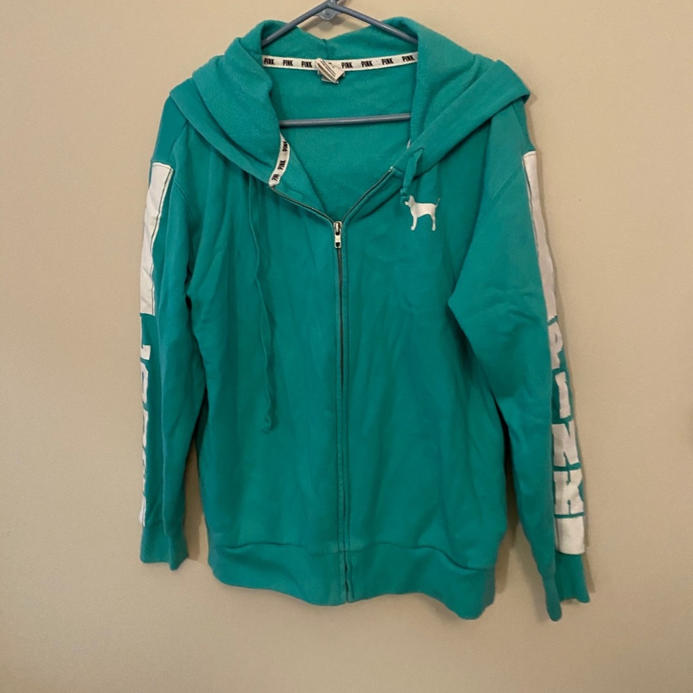 Teal zip up sweatshirt